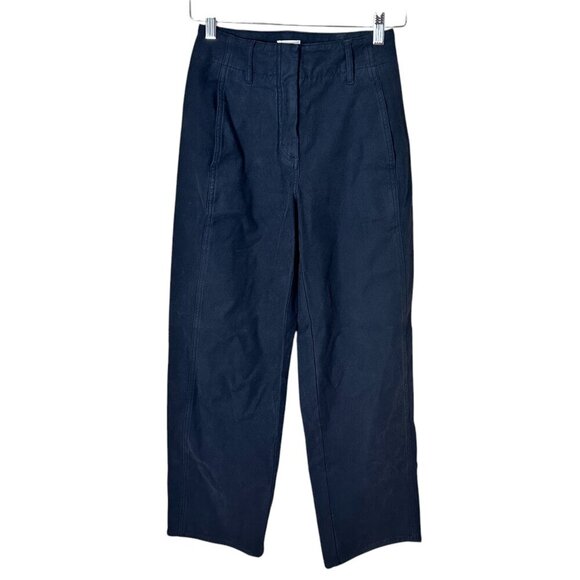 ARITZIA Wilfred Free Black Denim like Wide Leg Trousers Pants Size 00 - Picture 1 of 9